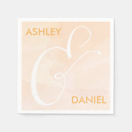 赤面アプリコット水結婚色のナプキンス、ピーチ スタンダードカクテルナプキン