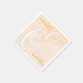 赤面アプリコット水結婚色のナプキンス、ピーチ スタンダードカクテルナプキン (角)