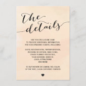 赤面アプリコット水色招待状エンクロージャカード エンクロージャーカード (正面)