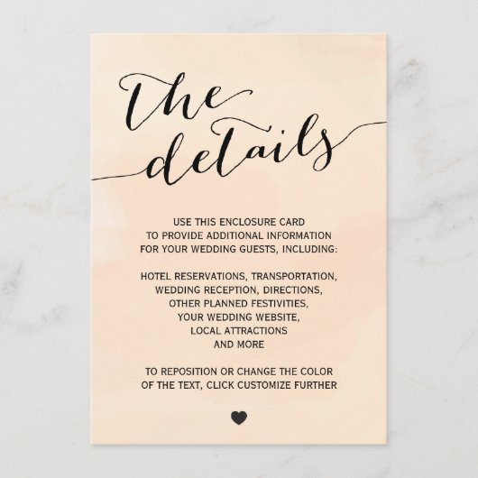 赤面アプリコット水色招待状エンクロージャカード エンクロージャーカード (正面)