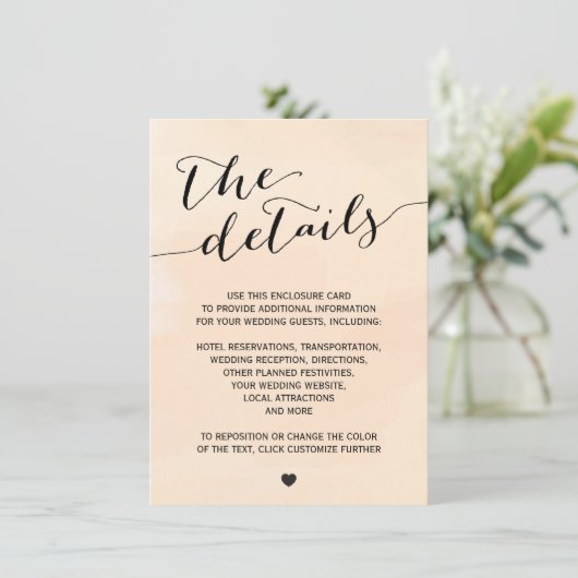 赤面アプリコット水色招待状エンクロージャカード エンクロージャーカード (スタンド正面)