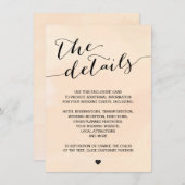 赤面アプリコット水色招待状エンクロージャカード エンクロージャーカード (正面/裏面)