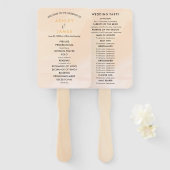 赤面アプリコット結婚式 プログラムファンソフトピーチ ハンドファン (正面&裏面)