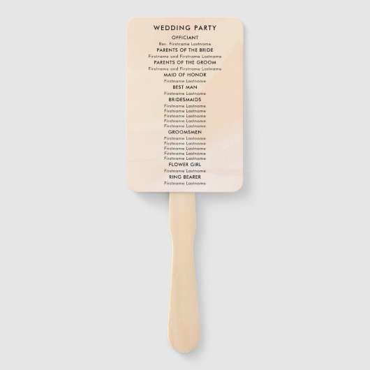 赤面アプリコット結婚式 プログラムファンソフトピーチ ハンドファン (裏面)