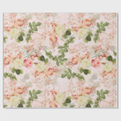 赤面アンティークレッドテバラオンピンクパターン ラッピングペーパー (フラット)