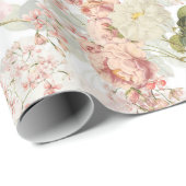 赤面アンティークレドゥーテバラオンホワイトパターン ラッピングペーパー (ロールコーナー)