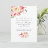 赤面アンドセージグリーンフローラブライダルシャワー 招待状 (スタンド正面)