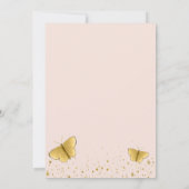 赤面アンド金ゴールドグリッターバタフライキンセアニェラ 招待状 (裏面)