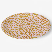 赤面アンド金ゴールドレオパードサファリテーマ紙プレート ペーパープレート (アングル)