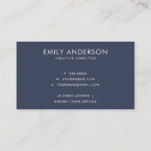 赤面インクブルーブラシマークサークルロゴモノグラム 名刺 (裏面)