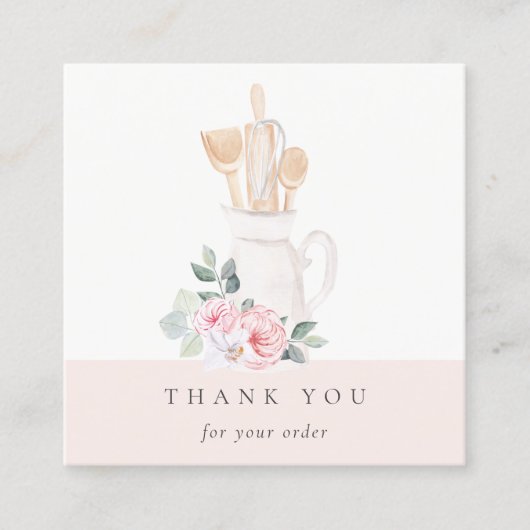 赤面ウィスクヘラフローラ器ありがとう スクエア名刺 (正面)