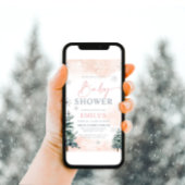 赤面ウィンターベビーシャワー招待状 招待状