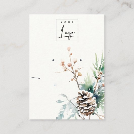 赤面ウィンターベリーのロゴイヤリングネックレスホルダー 名刺 (正面)