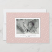 赤面ウェルカムベビーガールフォトコラージュ誕生 案内状 (裏面)