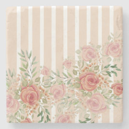 赤面ウォーターカラーガーデンバラハンド絵を描 ストーンコースター