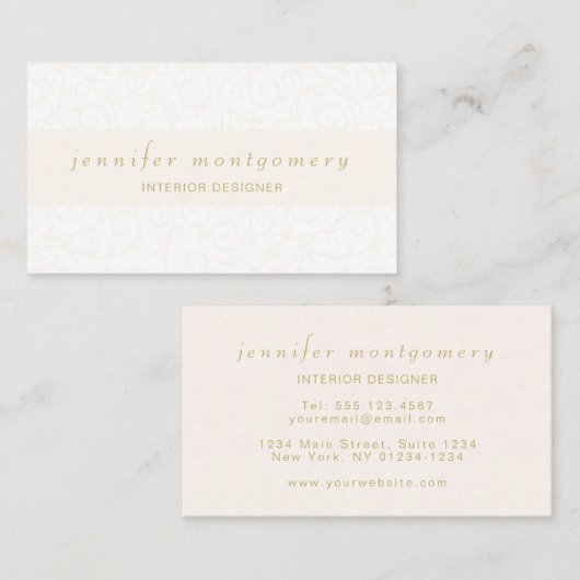 赤面ウォーターカラーダマスク金ゴールドタイポグラフィ 名刺 (正面/裏面)