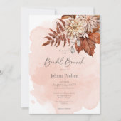 赤面ウォーターカラー秋モダンブライダルブランチ 招待状 (正面)