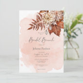 赤面ウォーターカラー秋モダンブライダルブランチ 招待状 (スタンド正面)