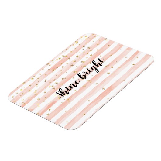 赤面ウォーターストライプカラー金ゴールドスターシャイン マグネット (左側)