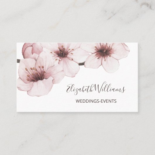 赤面ウォーター色さくらんぼブロッサム | Qrコード 名刺 (正面)