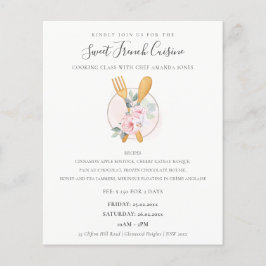 赤面ウッドスプーンフォークフローラベーカリー料理クラス チラシ