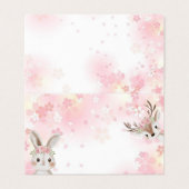 赤面ウッドランドベビーガール折り畳みサンキューカード (外部フラット)