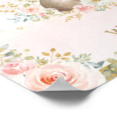 赤面ウッドランド動物ベビー拇印ゲストブック ポスター (角)