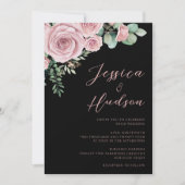 赤面エレガンスシンプルボタニカル結婚ズ 招待状 (正面)