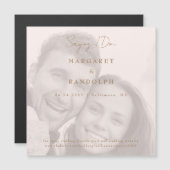赤面エレガンス結婚の写真Save the Date Magnet (正面/裏面)
