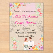 赤面エレガンス：アクリル結婚式招待状 アクリル招待状 (正面)