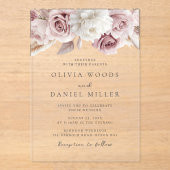 赤面エレガンス:ゴージャスな結婚フローラ アクリル招待状 (正面)