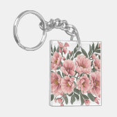赤面エレガンス：ソフトピンクフローラブーケ キーホルダー (正面左)