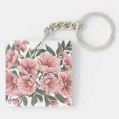 赤面エレガンス：ソフトピンクフローラブーケ キーホルダー (裏面)