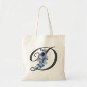 赤面エレガントとブルゴーニュフローラモノグラムイニシャル トートバッグ (正面)