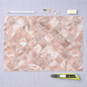 赤面エレガントグリッターダイヤモンド格子模様 薄葉紙 (クラフト)