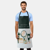 赤面エレガントグリーンメイクアップアーティスト宇宙学者 エプロン (着用した状態)