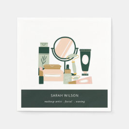 赤面エレガントグリーンメイクアップアーティスト宇宙学者 スタンダードカクテルナプキン