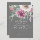 赤面エレガントセージグレイフローラ 招待状 (正面/裏面)