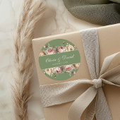 赤面エレガントセージ緑の牡丹結婚ズ ラウンドシール