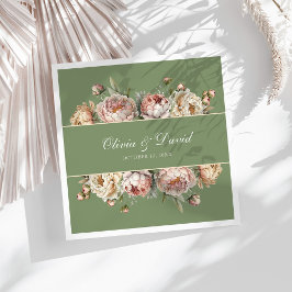 赤面エレガントセージ緑牡丹紙ナプキン