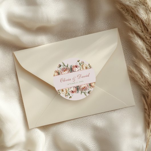 赤面エレガントダスティバラ牡丹 ラウンドシール