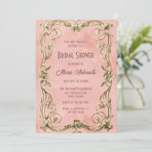 赤面エレガントダマスクロココブライダルシャワー 招待状 (スタンド正面)
