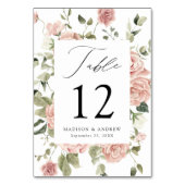 赤面エレガントバラと緑結婚の木 テーブルナンバー (裏面)