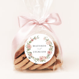 赤面エレガントバラと緑結婚の木 ラウンドシール