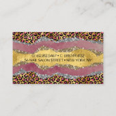 赤面エレガントバラアニマルプリント輝性モノグラム 名刺 (裏面)