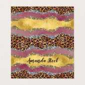 赤面エレガントバラアニマルプリント輝性モノグラム 名刺 (外部フラット)