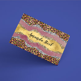 赤面エレガントバラアニマルプリント輝性モノグラム 名刺