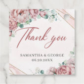 赤面エレガントバラユーカリ結婚式の引き出物ラベル フェイバータグ (裏面)