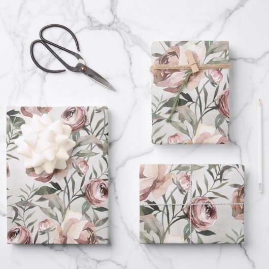 赤面エレガントバラランヌカルスつる植物フローラ ラッピングペーパーシート (正面)