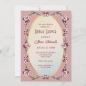 赤面エレガントバラロココブライダルシャワー 招待状 (正面)